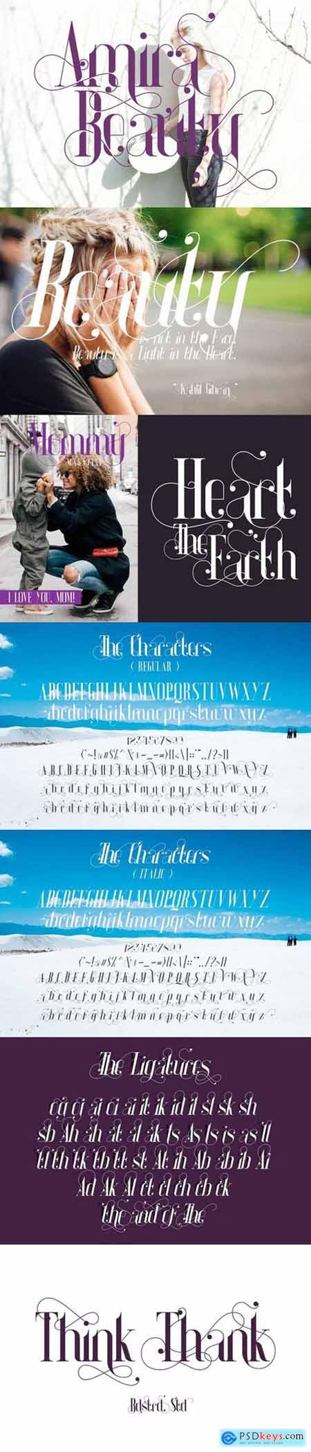 Amira Beauty Serif Fonts