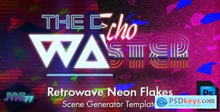 Retrowave NEON Flakes Scene Generator