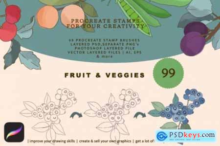 Fruit & Veggies Brush Kit - Procreate