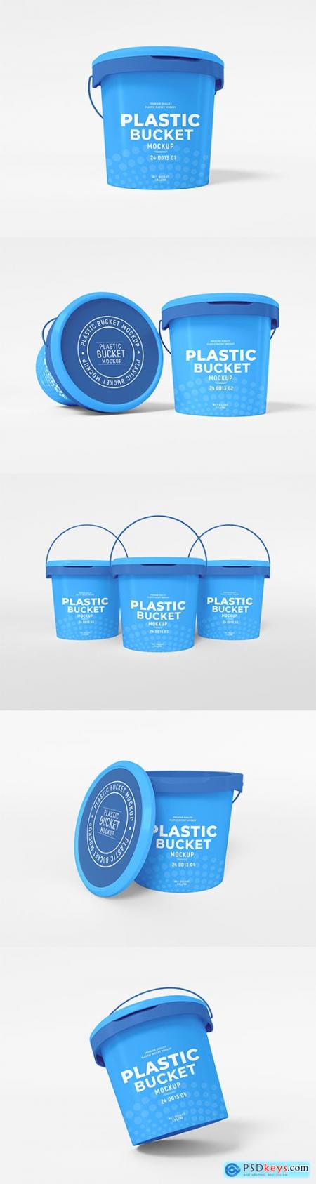 Plastic bucket packaging mockup