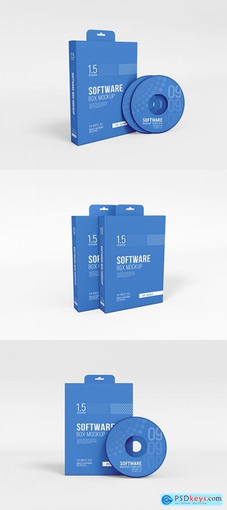 Hanging software cd box branding mockup