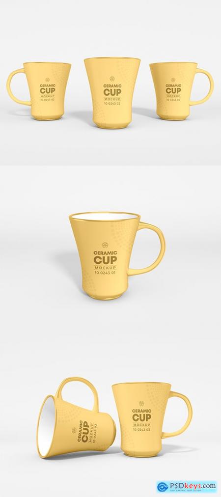 Ceramic coffee cup branding mockup