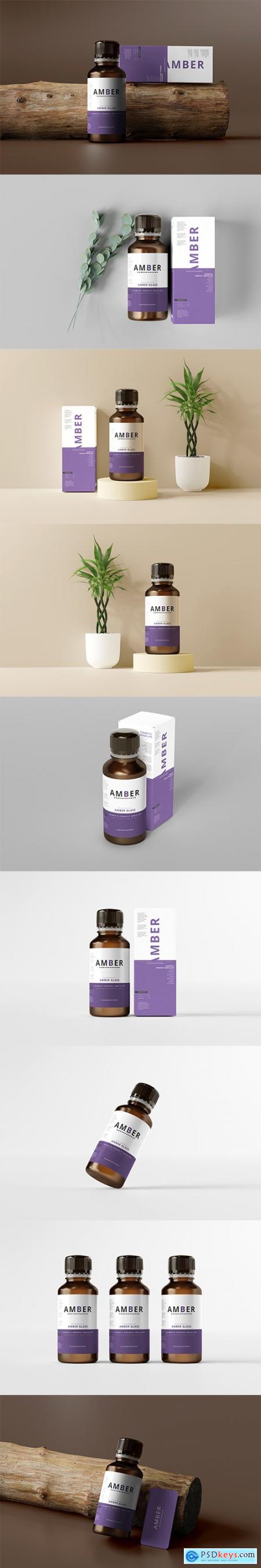 Glass bottle mockup