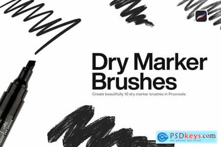 10 Dry Marker Brushes Procreate
