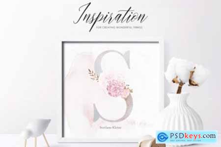 Floral Letters Clipart, Wedding Alphabet