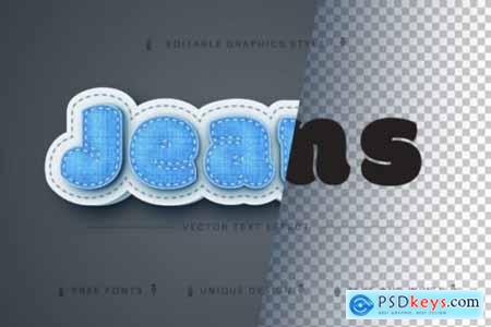Jeans and Wooden Craft Editable Text Effect, Fon
