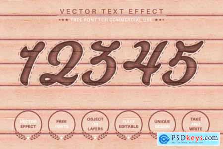 Jeans and Wooden Craft Editable Text Effect, Fon