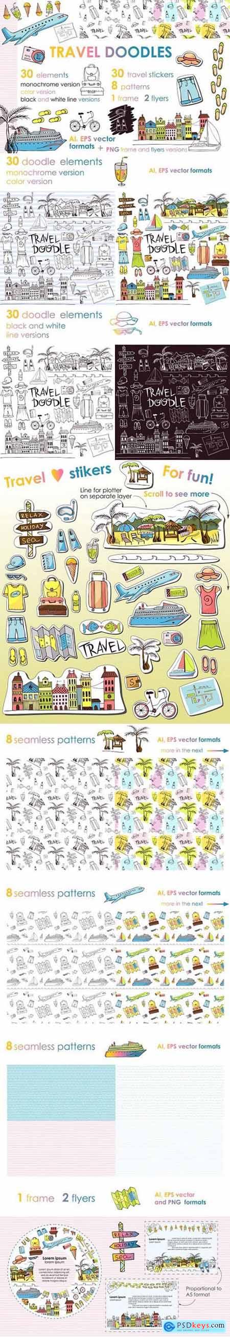 Lets travel doodles