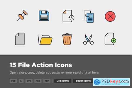 15 File Action Icons