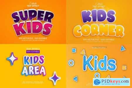 Collections of Text Effect Kids Style