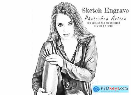 Sketch Engrave Photoshop Action 7189939
