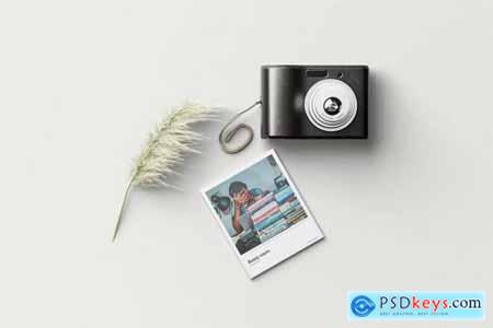 Polaroid Mockup With Camera Realistic Rendering