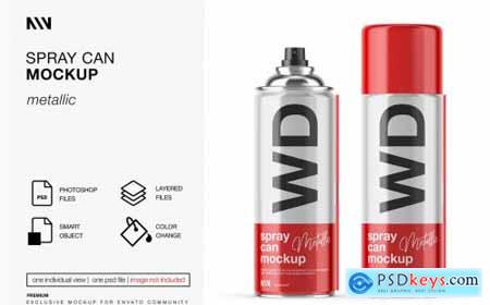 Bottle and Spray Can Mockup