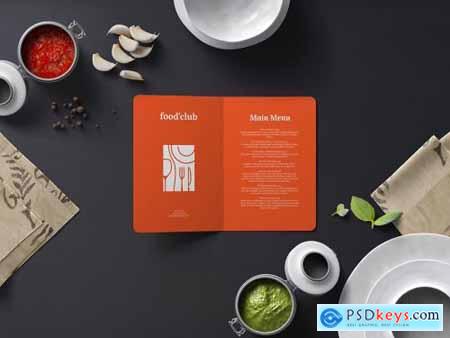 A5 Rounded Bi-Fold Brochure Mockup — Kitchen Set