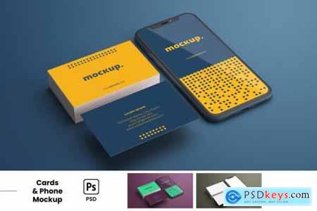 Phone and Business Cards Mockup