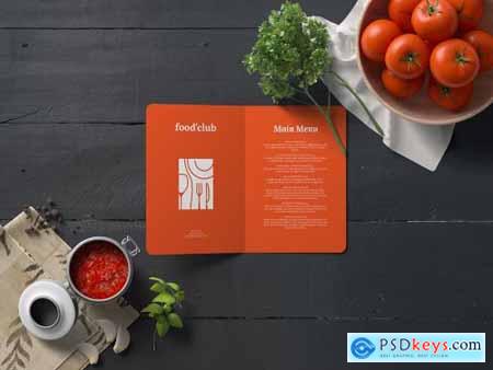 A5 Rounded Bi-Fold Brochure Mockup — Kitchen Set