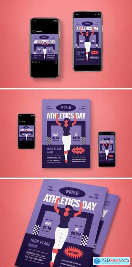 World Athletics Day Flyer Set