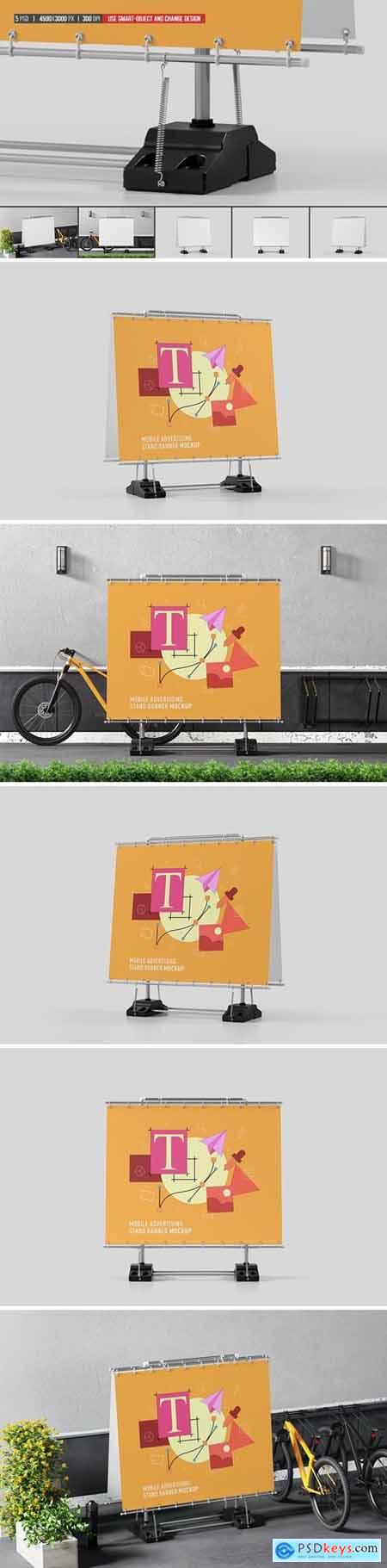 Mobile Advertising Stand Banner Mockup