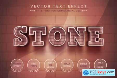 Brick Stone - Editable Text Effect, Font Style
