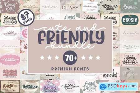 Cute and Friendly Fonts Bundle 14395057