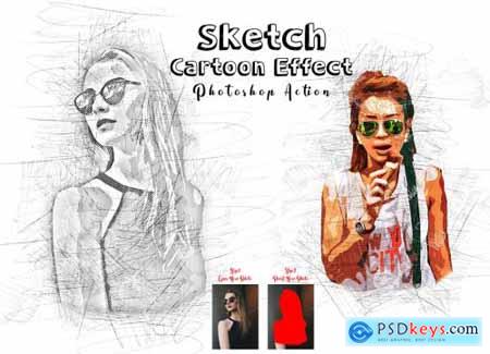 Sketch Cartoon Effect PS Action 7209454
