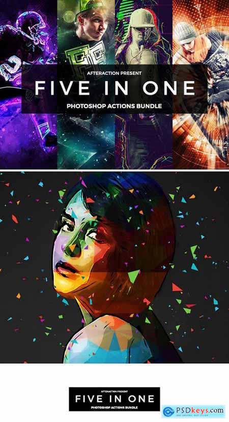 Five in 1 Photoshop Actions Bundle 21190968