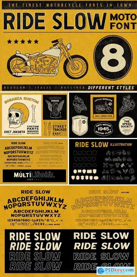Ride Slow - Motorcycle Font Bundle 2017153