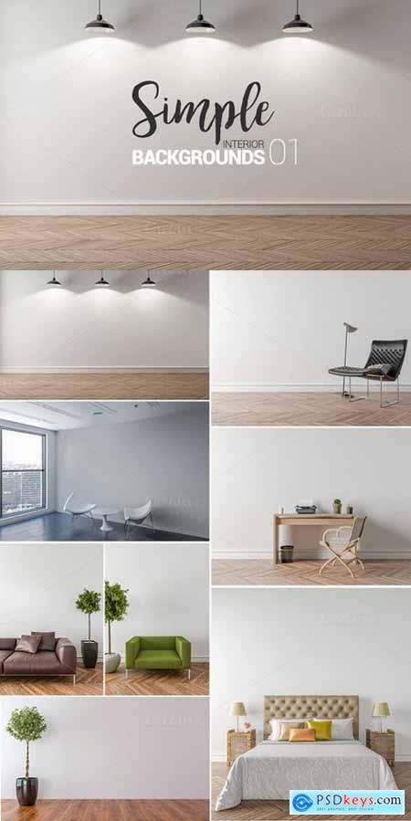 10 x Simple Interior Backgrounds - 01