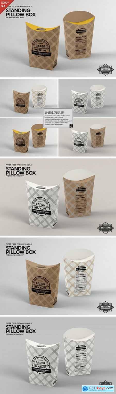 Standing Pillow Box Packaging Mockup