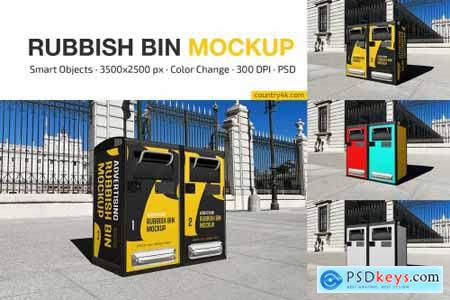 Advertising Rubbish Bin Mockup Set 7221190