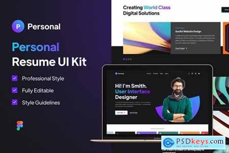 Personal Resume-Portfolio Landing Page UI Kit KDPGZJB