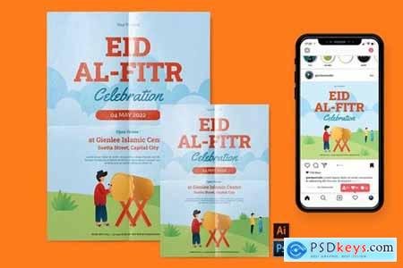Eid Al-Fitr - Flyer, Poster, Instagram Post RB 7WDFH8D