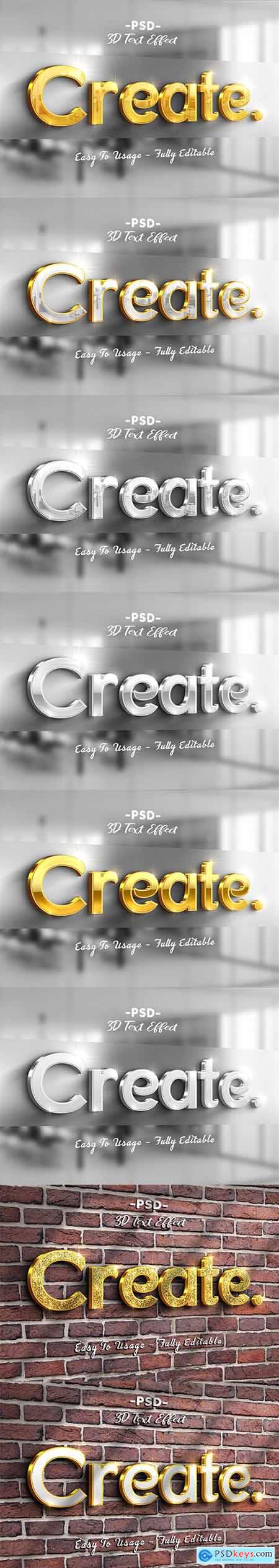 Create 3d golden text style effect