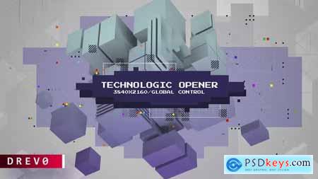 Technologic Opener- Blockchain Cubes Bitcoin Ethereum NFT Corporate Urban City Modern Hitech AI Info 37961662