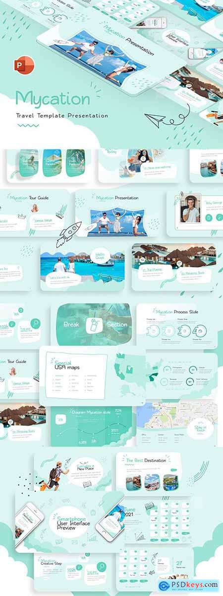 Mycation Travel Creative PowerPoint Template