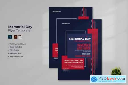 Memorial Day Flyer Template PLD3CAD