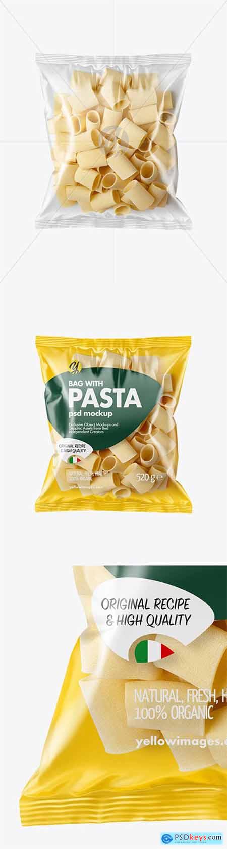 Plastic Bag With Paccheri Pasta Mockup 80259