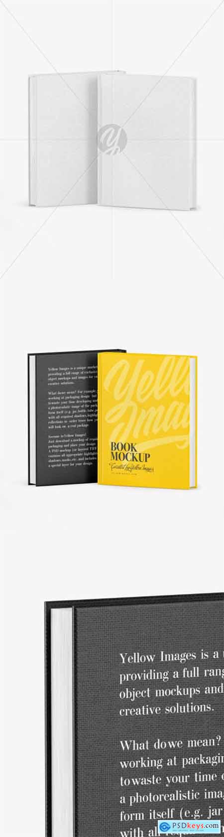 Two Hardcover Books w- Fabric Covers Mockup 80361