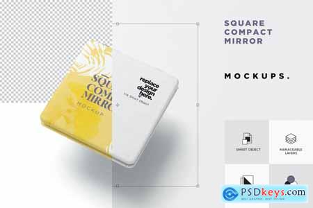 Square Compact Mirror Mockups