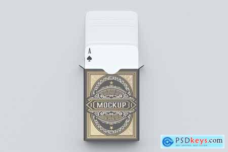 Poker Box with Cards Mockup