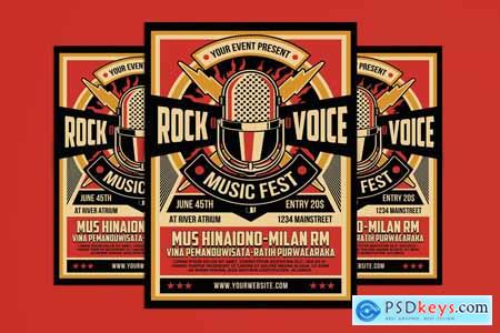 Retro Rock Music Poster Flyer Template N9S7MDK