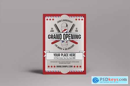 Grand Opening Barbershop Flyer S9BLD45