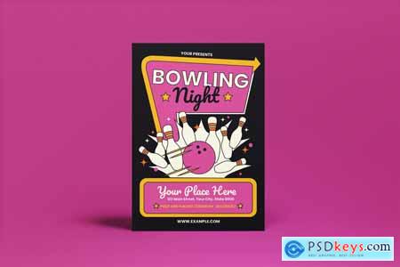 Bowling Night Flyer FPJZLY8