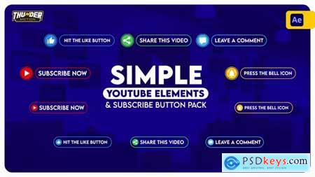 Simple YouTube Elements And Subscribe Button Pack 36080402