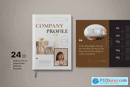 Beige Minimalist Company Profile Book 46YBHGP