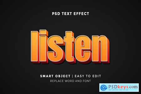 3D Listen Editable Text Effect YEP7SJV