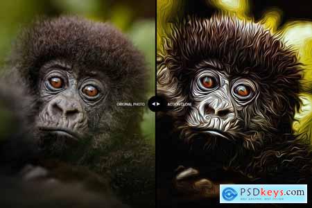 Premium Glow Oil Painting Photoshop Action XK7YZ2V