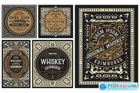 Set of 5 Vintage Labels for Packing PYG5SF2