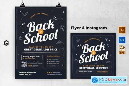 Blackboard Back To School Flyer & Instagram Post 5DVESLY