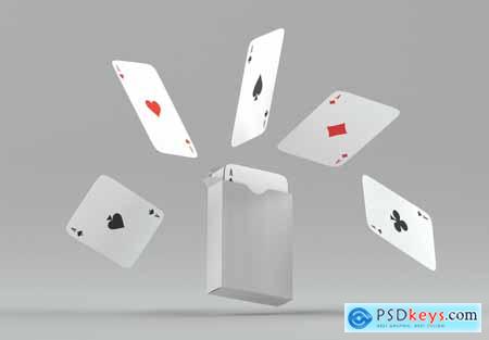 Poker Box with Playing Cards Mockup 3YAC824